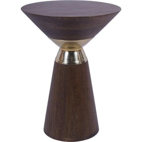 Dark wood side table with gold accent in modern design | Home Centre Direct UK