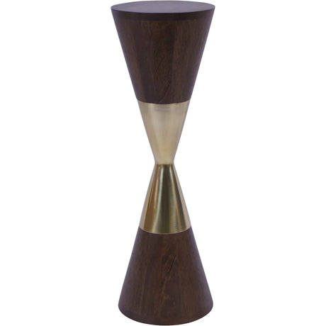 Dark wood and brass hourglass table design | Home Centre Direct UK