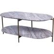 Gray marble oval coffee table with brass legs | Home Centre Direct UK