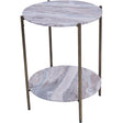 Marble round side table with brass legs | Home Centre Direct UK