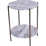 Marble round side table with brass legs | Home Centre Direct UK