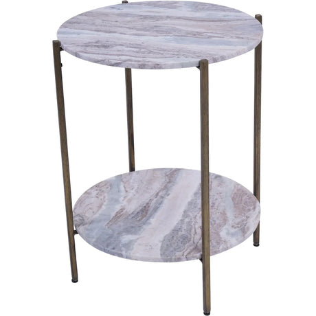 Marble round side table with brass legs | Home Centre Direct UK