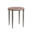 Brown marble round side table with slender metal legs | Home Centre Direct UK