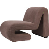 Mid brown corduroy chair with curved design | Home Centre Direct UK