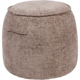 Brown textured fabric stool with subtle woven detail.