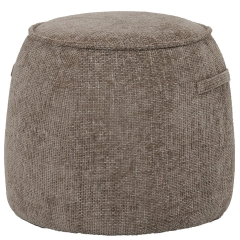 Brown textured fabric stool with rounded shape | Home Centre Direct UK