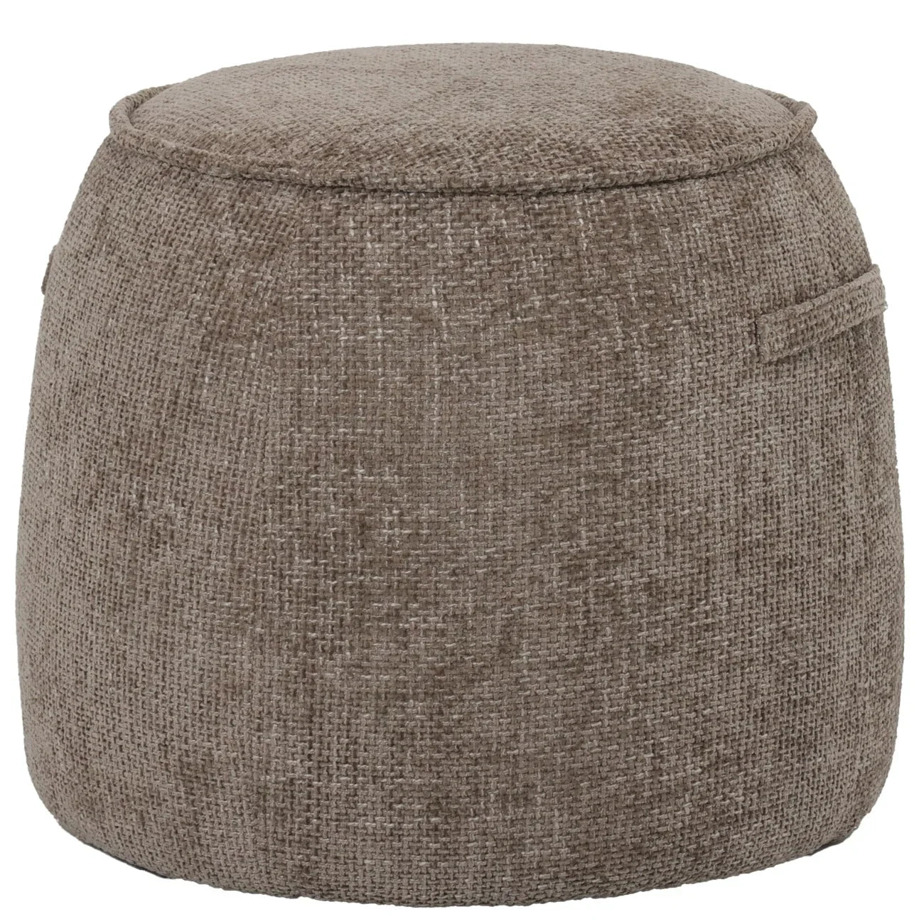 Brown textured fabric stool with rounded shape | Home Centre Direct UK