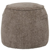 Brown textured fabric stool with rounded shape | Home Centre Direct UK