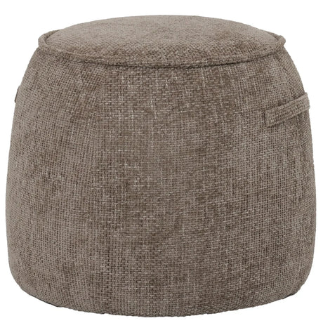 Brown textured fabric stool with rounded shape | Home Centre Direct UK