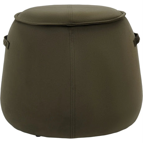 Green velvet stool with smooth, rounded design | Home Centre Direct UK
