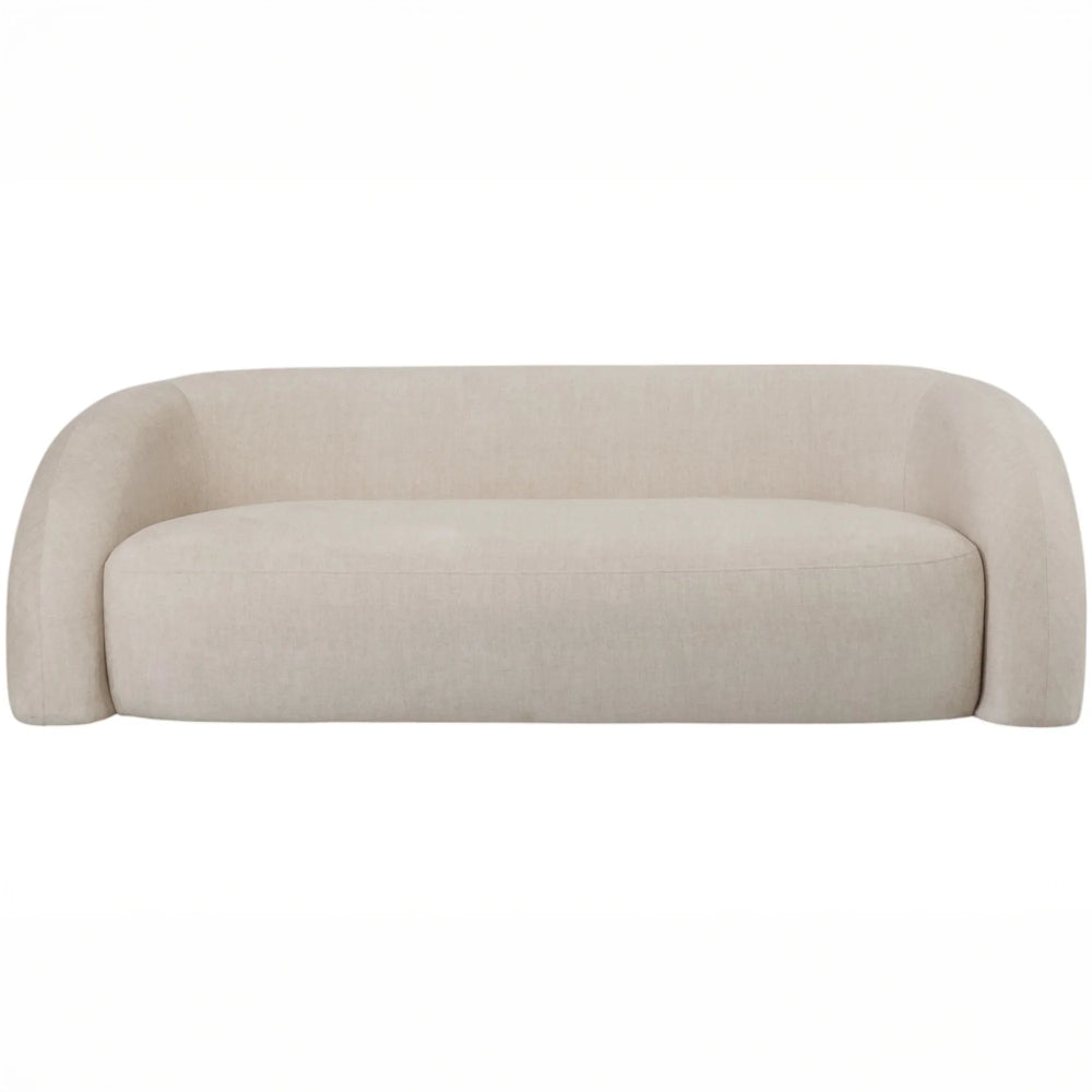 Cream fabric two-seater sofa with curved arms | Home Centre Direct UK