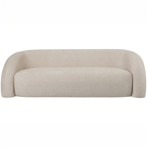 Cream fabric two-seater sofa with curved arms | Home Centre Direct UK
