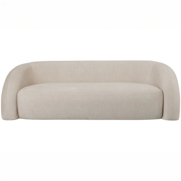 Cream fabric two-seater sofa with curved arms | Home Centre Direct UK