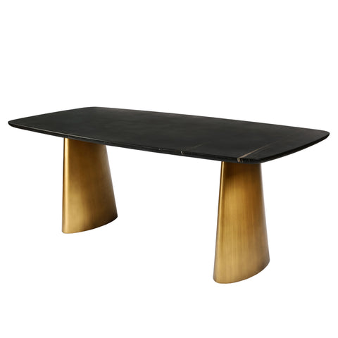 Black marble dining table with brass legs | Home Centre Direct UK