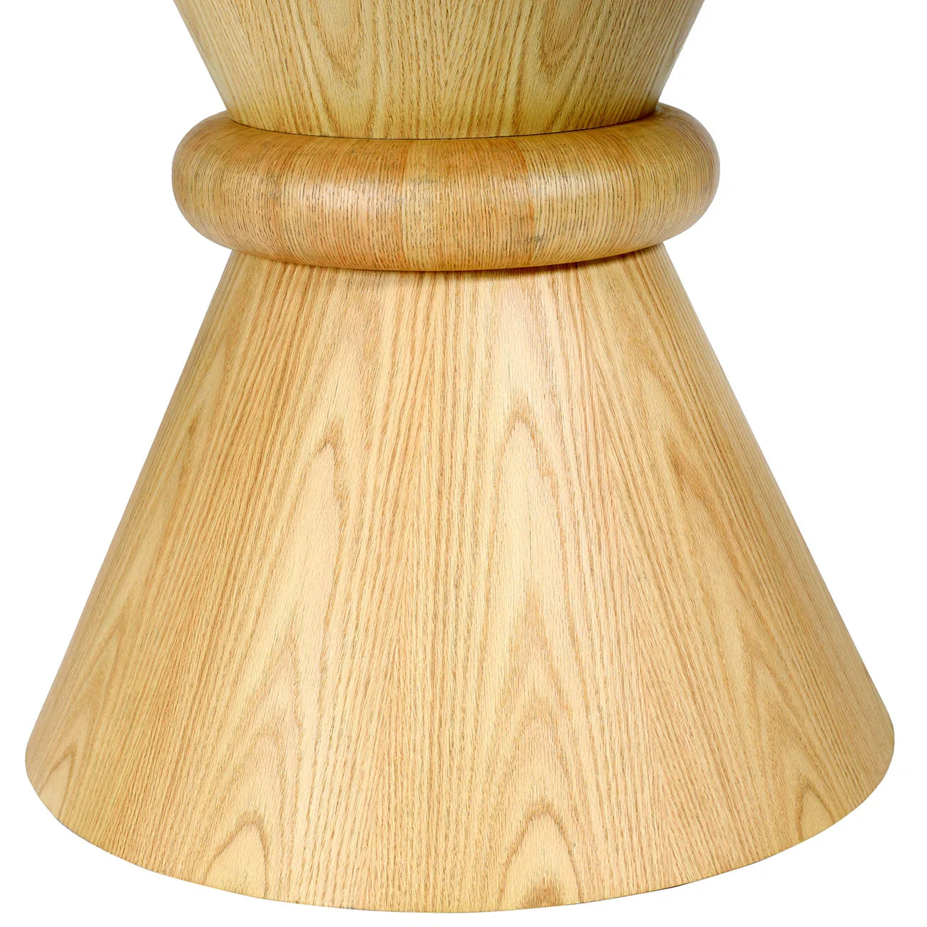 Light wood pedestal base with smooth grain texture.