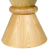 Light wood pedestal base with smooth grain texture.