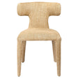 Wheat-colored upholstered dining chair with curved backrest | Home Centre Direct UK