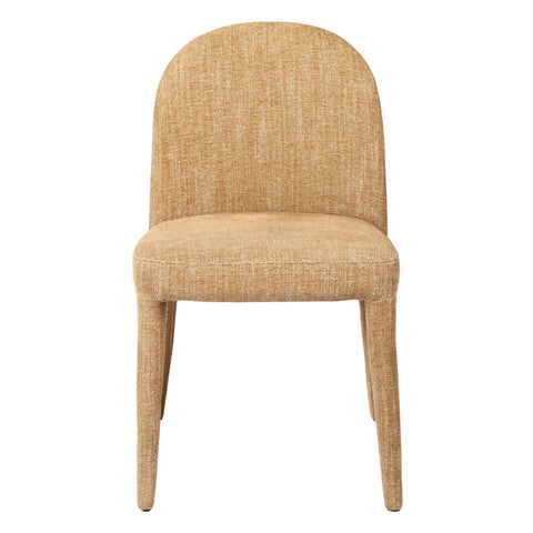Wheat-colored upholstered dining chair with rounded back | Home Centre Direct UK