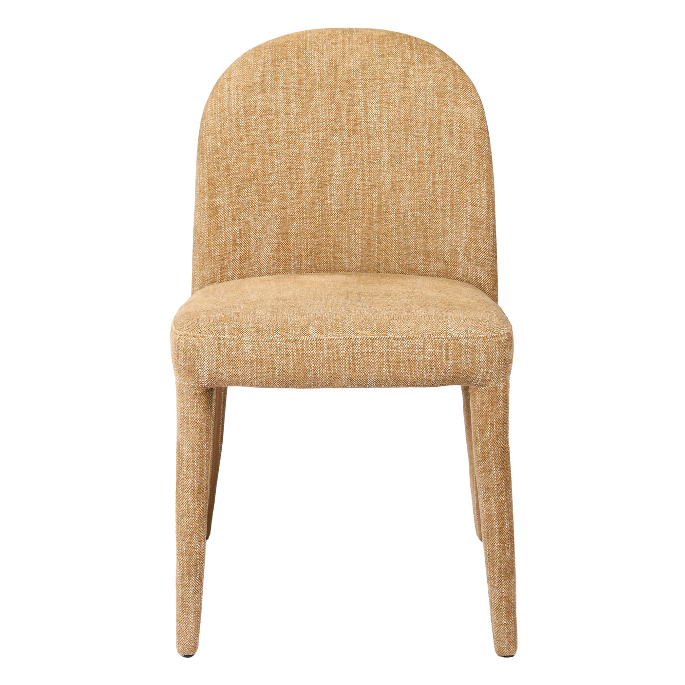 Wheat-colored upholstered dining chair with rounded back | Home Centre Direct UK