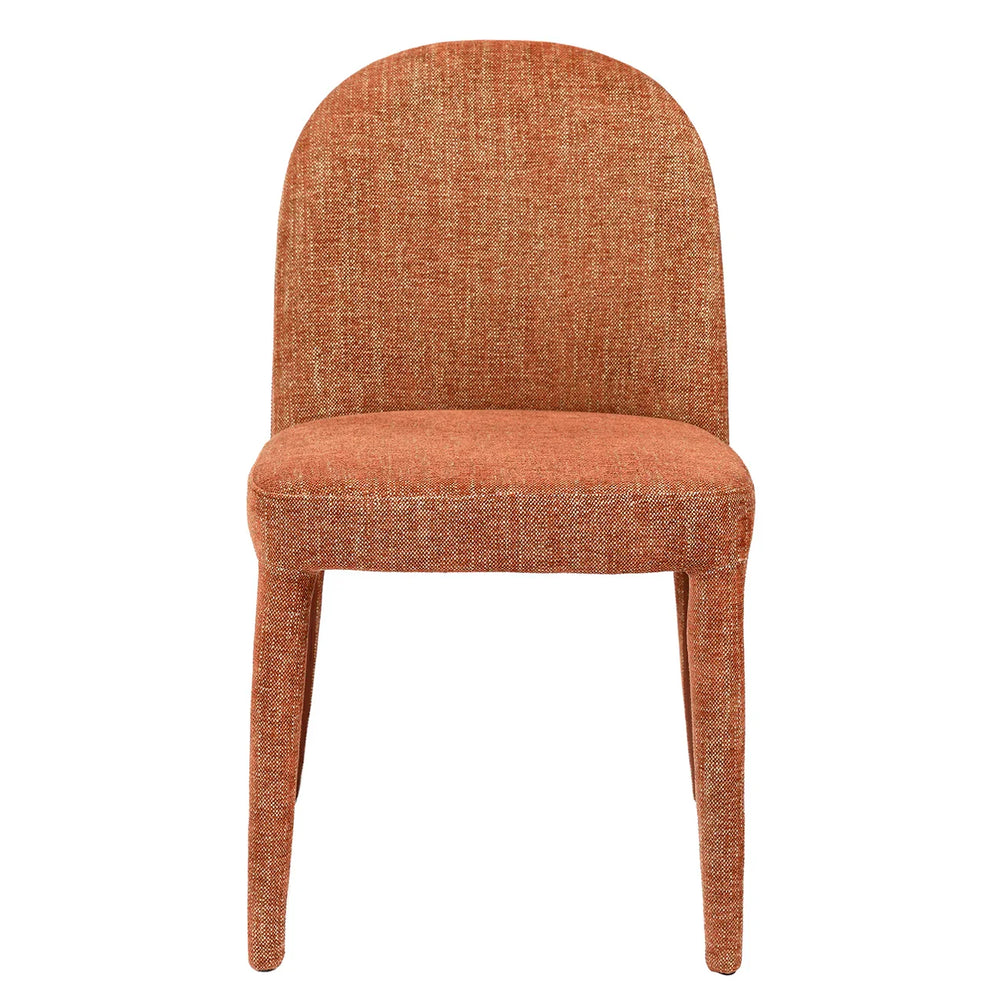 Brown upholstered dining chair with curved back | Home Centre Direct UK