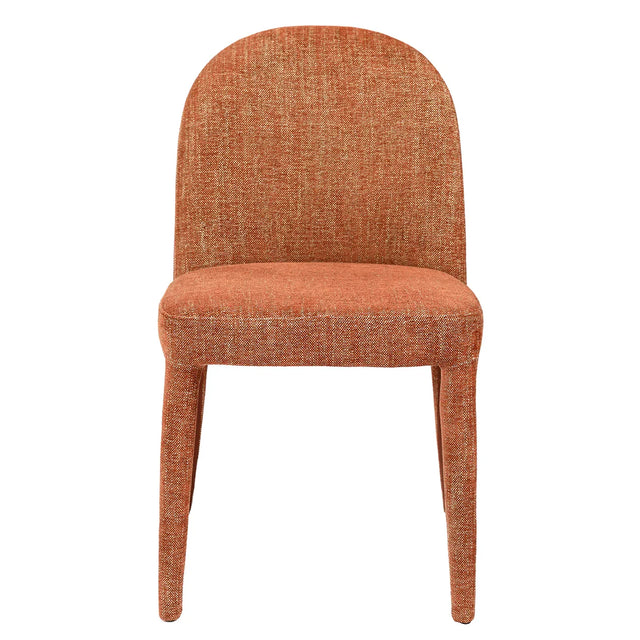 Brown upholstered dining chair with curved back | Home Centre Direct UK