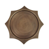 Antique brass plinth with star-shaped edges and smooth finish.