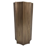 Antique brass pedestal with a smooth, angular design | Home Centre Direct UK