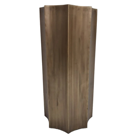 Antique brass pedestal with a smooth, angular design | Home Centre Direct UK