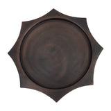 Antique bronze star-shaped plinth with smooth, dark finish.