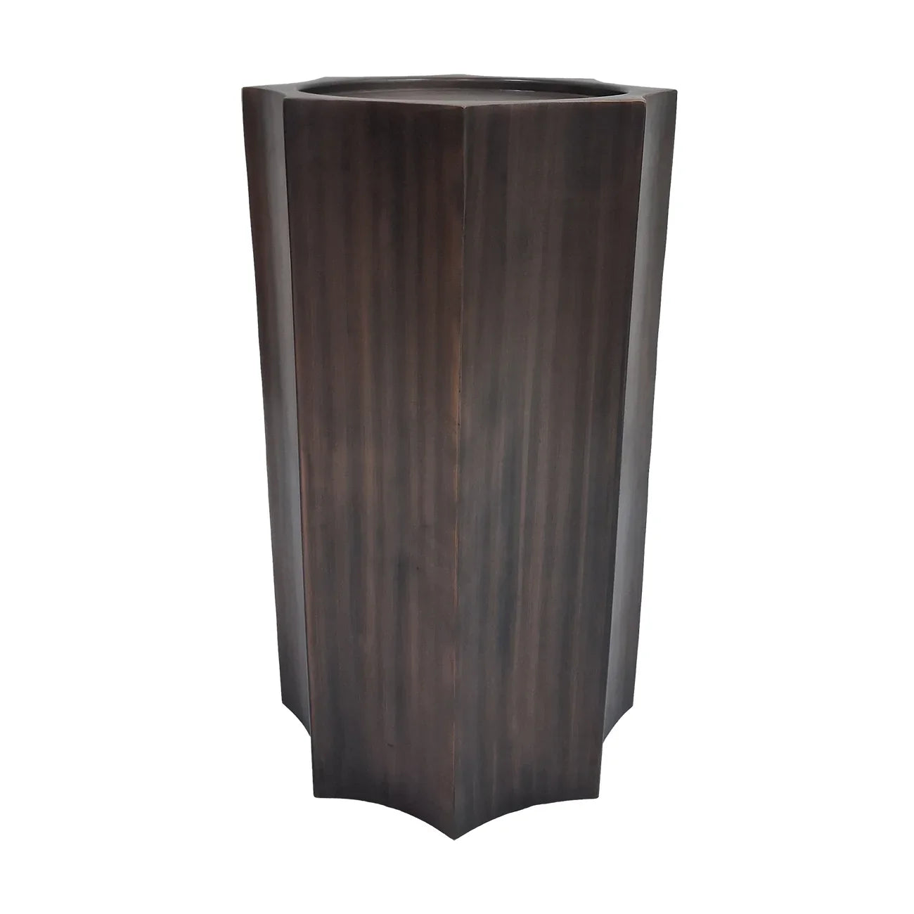 Antique bronze plinth with a hexagonal design | Home Centre Direct UK