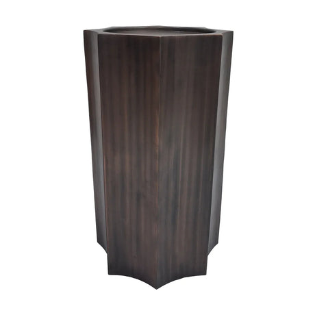 Antique bronze plinth with a hexagonal design | Home Centre Direct UK