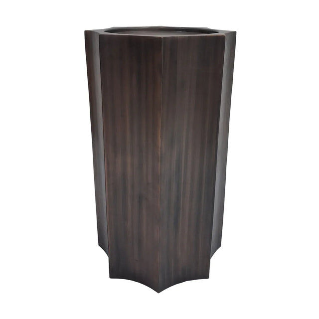Antique bronze plinth with a hexagonal design | Home Centre Direct UK