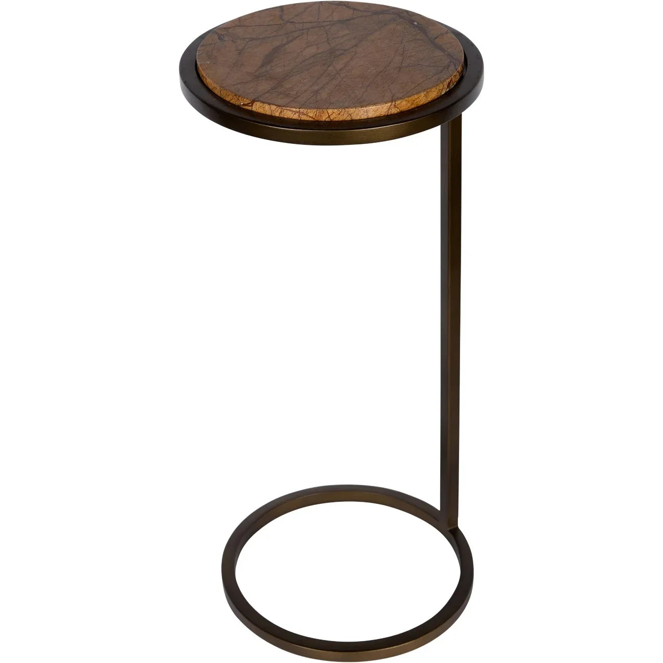 Forest brown marble table with smoked gold frame | Home Centre Direct UK