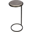 Grey marble accent table with aged silver circular frame | Home Centre Direct UK