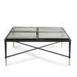 Black metal coffee table with textured glass top | Home Centre Direct UK