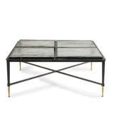 Black metal coffee table with textured glass top | Home Centre Direct UK