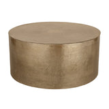 Gold metal drum coffee table with storage | Home Centre Direct UK