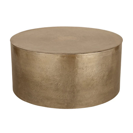 Gold metal drum coffee table with storage | Home Centre Direct UK