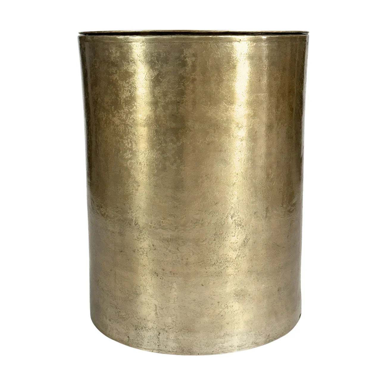 Gold cylindrical metal side table with a smooth finish | Home Centre Direct UK