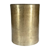 Gold cylindrical metal side table with a smooth finish | Home Centre Direct UK