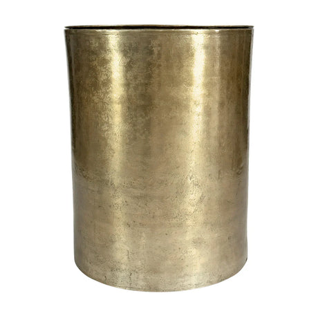 Gold cylindrical metal side table with a smooth finish | Home Centre Direct UK