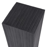 Black wooden plinth with vertical grain texture
