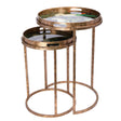 Bronze metal side tables with tropical bird design | Home Centre Direct UK