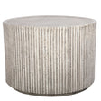 Beige ribbed cylindrical coffee table | Home Centre Direct UK