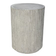 Gray ribbed cylindrical table with textured surface | Home Centre Direct UK