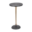 Black round side table with textured top and slender wooden base | Home Centre Direct UK