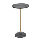 Black round side table with textured top and slender wooden base | Home Centre Direct UK