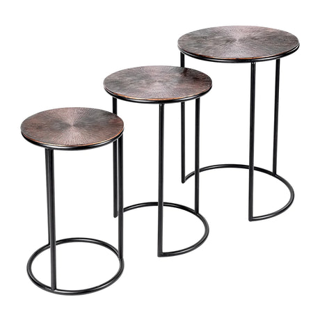 Bronze metal nesting tables with black frames | Home Centre Direct UK
