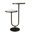 White marble accent table with dual-tier design | Home Centre Direct UK