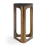 Bronze triangular table with black glass top | Home Centre Direct UK